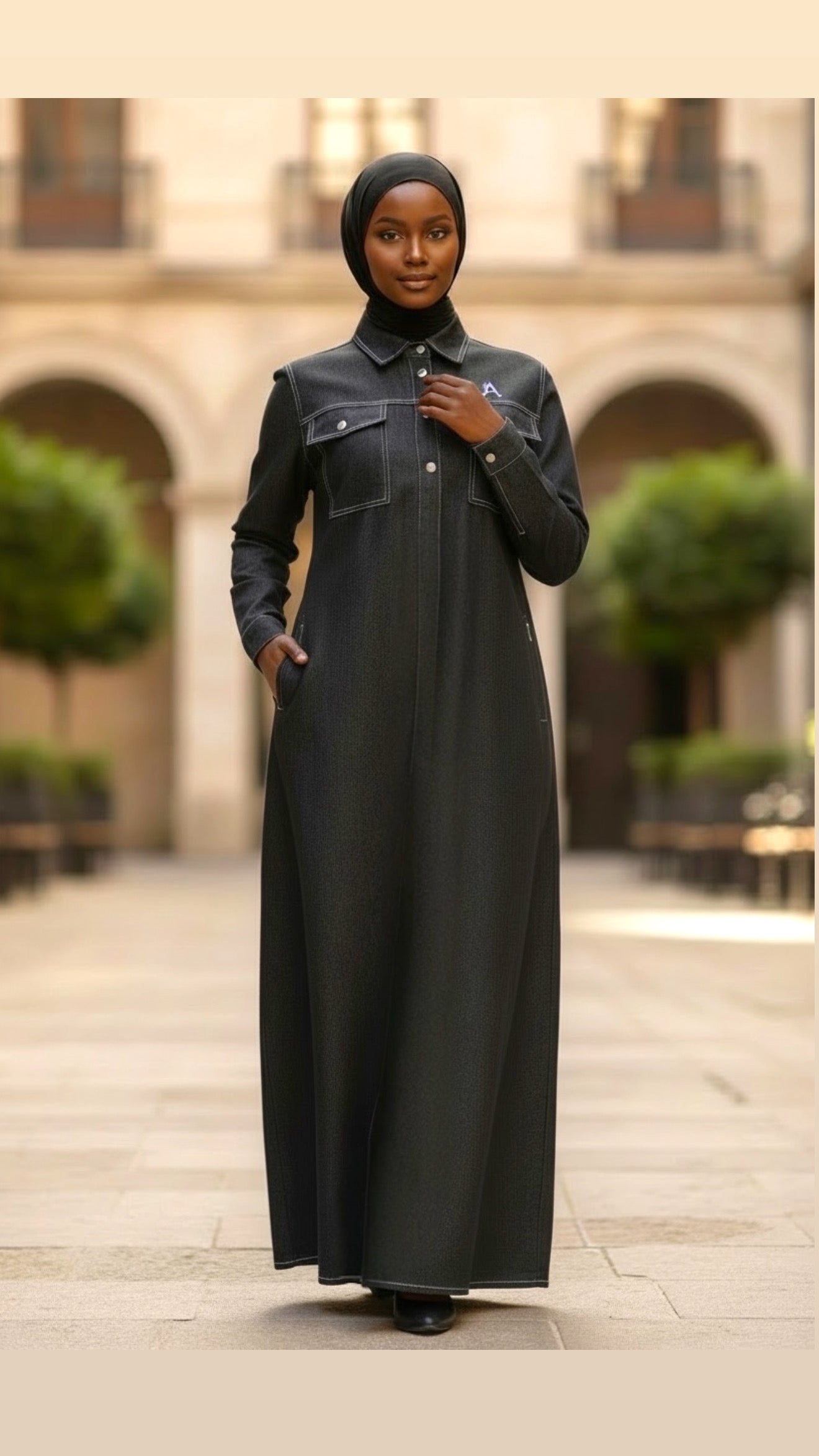 Amina Kaftan Abayah/Denim