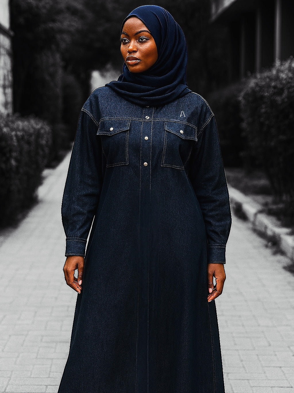 Amina Kaftan Abayah/Denim