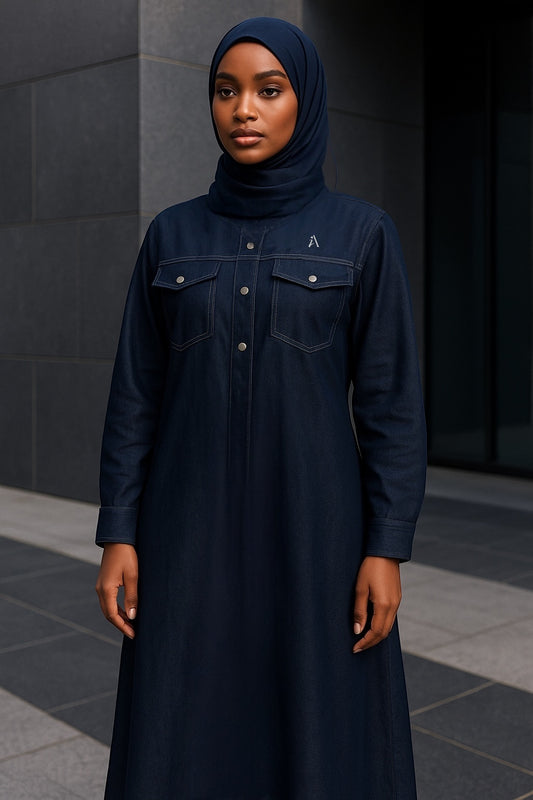 Amina Kaftan Abayah/Denim