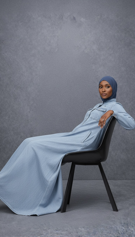 Amina Kaftan Abayah/Denim