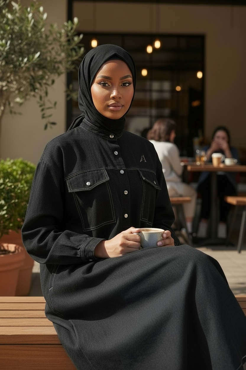 Amina Kaftan Abayah/Denim