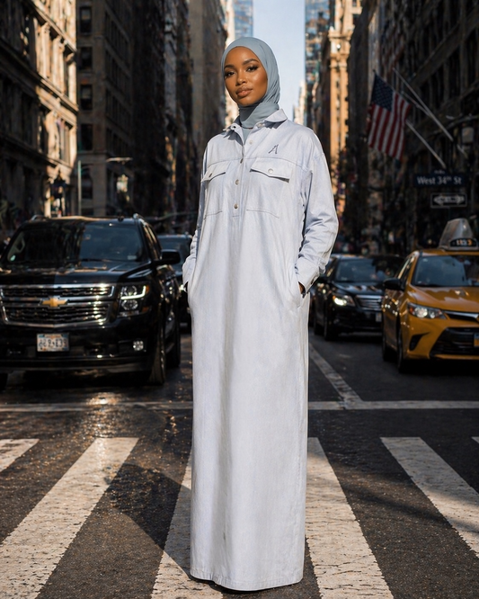 Amina Kaftan Abayah/Denim