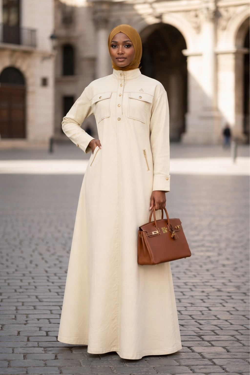 Amina Kaftan Abayah/Denim