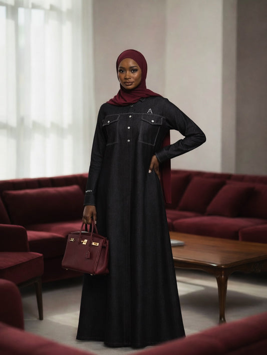 Amina Kaftan Abayah/Denim