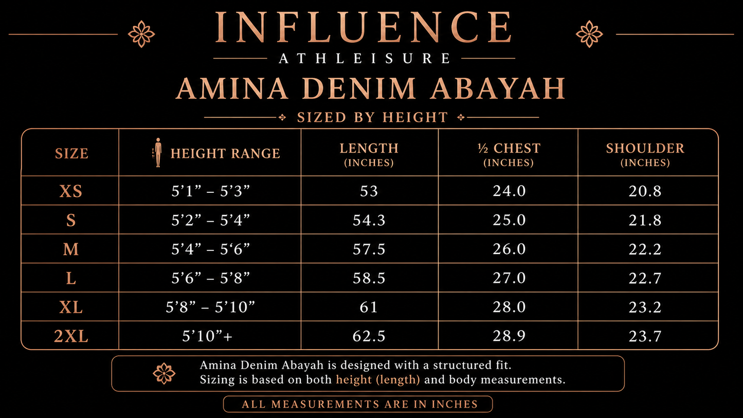 Amina Kaftan Abayah/Denim